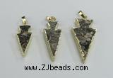 NGP2484 15*30mm - 22*40mm arrowhead ammonite gemstone pendants