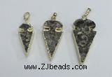 NGP2485 15*30mm - 22*40mm arrowhead ammonite gemstone pendants