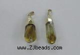 NGP2487 12*30mm - 10*40mm faceted nuggets lemon quartz pendants