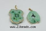 NGP2509 18*25mm - 30*40mm freeform druzy agate pendants