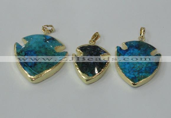 NGP2516 25*30mm - 35*40mm arrowhead agate gemstone pendants