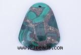 NGP253 38*47mm fashion malachite & pyrite gemstone pendants