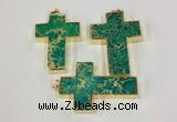 NGP2537 30*45mm - 40*50mm cross sea sediment jasper pendants