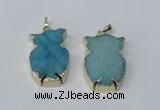 NGP2570 25*40mm cat druzy agate gemstone pendants wholesale