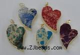 NGP2602 25*35mm - 35*45mm heart sea sediment jasper pendants