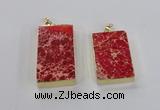 NGP2615 20*40mm - 25*45mm rectangle sea sediment jasper pendants