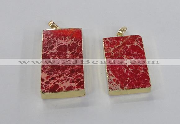 NGP2615 20*40mm - 25*45mm rectangle sea sediment jasper pendants