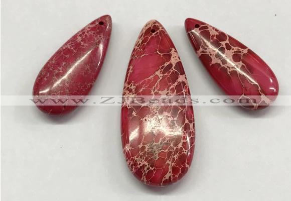 NGP262 15*30mm - 20*50mm flat teardrop sea sediment jasper pendants set