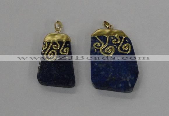 NGP2625 25*35mm - 35*45mm freeform lapis lazuli gemstone pendants