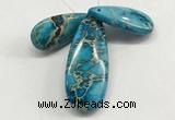 NGP263 15*30mm - 20*50mm flat teardrop sea sediment jasper pendants set