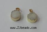 NGP2665 14mm - 15mm coin druzy quartz gemstone pendants