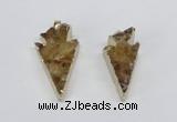 NGP2683 18*35mm - 25*45mm arrowhead druzy citrine pendants