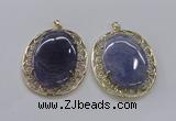 NGP2756 50*60mm oval agate gemstone pendants wholesale