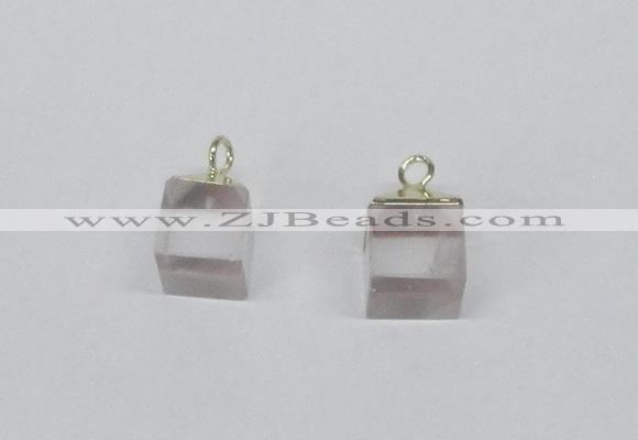 NGP2778 10*12mm - 12*14mm cube white crystal gemstone pendants
