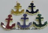 NGP2789 40*50mm anchor agate gemstone pendants wholesale