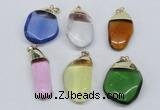 NGP2800 15*30mm - 25*35mm freeform crystal glass pendants wholesale