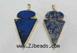 NGP2823 25*50mm - 27*55mm arrowhead sea sediment jasper pendants