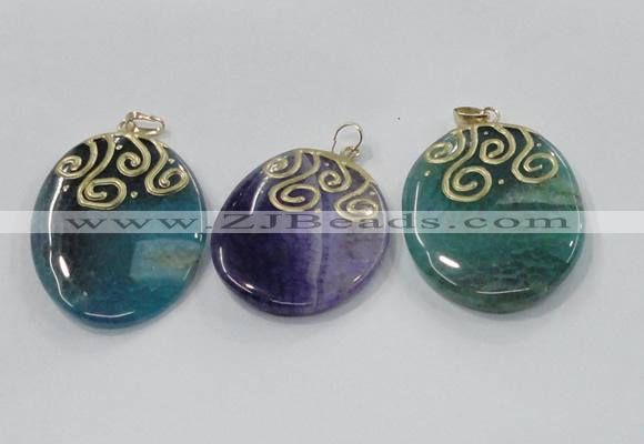 NGP2834 30*35mm - 35*45mm freeform agate gemstone pendants wholesale