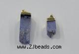 NGP2844 8*20mm - 12*40mm sticks druzy agate gemstone pendants