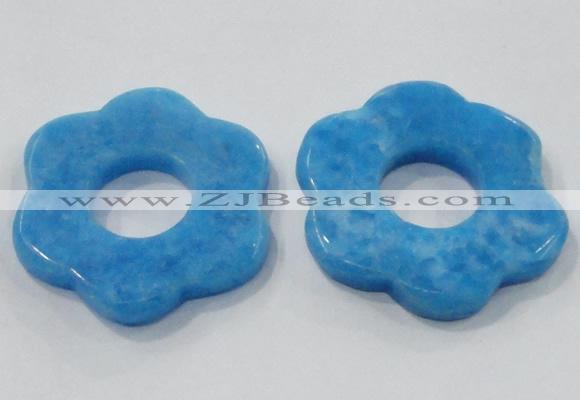 NGP2858 52*55mm flower Chinese aquamarine gemstone pendants