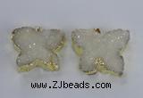 NGP2870 40*50mm - 45*55mm butterfly druzy agate pendants wholesale