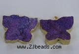 NGP2872 40*50mm - 45*55mm butterfly druzy agate pendants wholesale