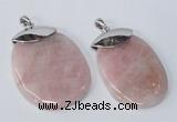 NGP2879 45*65mm - 50*70mm freeform rose quartz gemstone pendants