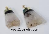 NGP2961 20*35mm - 30*45mm freeform druzy agate pendants