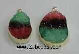 NGP2996 25*35mm – 30*40mm freeform druzy agate pendants