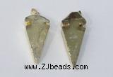 NGP3028 15*35mm – 20*50mm arrowhead lemon quartz gemstone pendants