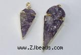 NGP3029 15*35mm – 20*50mm arrowhead amethyst gemstone pendants