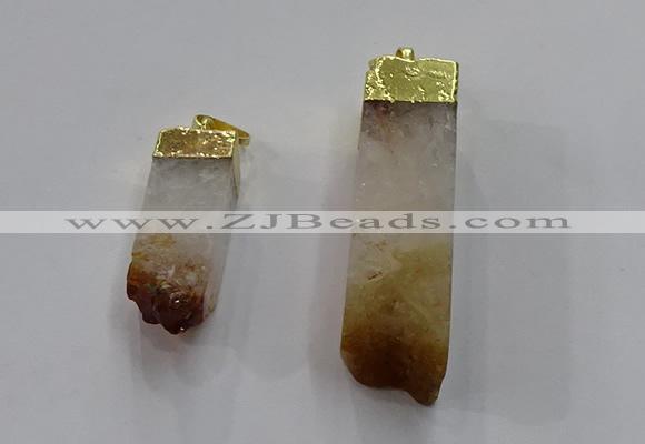NGP3041 10*35mm – 12*50mm sticks citrine gemstone pendants