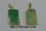 NGP3062 13*18mm – 15*25mm rectangle Australia chrysoprase pendants