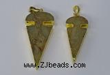 NGP3065 18*40mm – 22*50mm arrowhead sea sediment jasper pendants