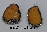 NGP3093 25*35mm – 30*40mm freeform druzy agate pendants