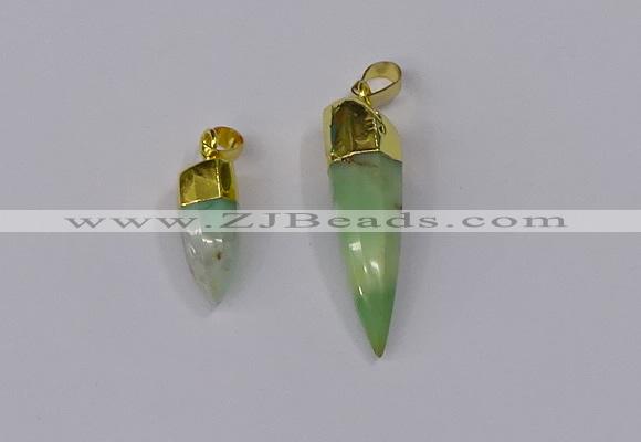 NGP3107 9*20mm – 11*40mm sticks Australia chrysoprase pendants