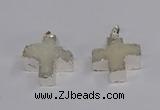 NGP3170 25*26mm - 27*28mm cross druzy agate pendants wholesale