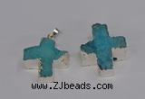 NGP3174 25*26mm - 27*28mm cross druzy agate pendants wholesale