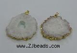 NGP3195 35*40mm - 45*50mm freeform druzy agate pendants