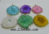 NGP3201 35*40mm - 45*50mm freeform druzy agate pendants