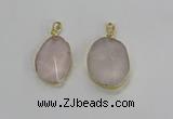 NGP3270 18*25mm - 30*35mm freeform rose quartz pendants