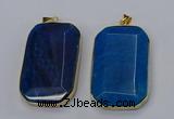 NGP3284 35*60mm octagonal agate gemstone pendants wholesale