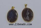 NGP3295 33*45mm faceted oval agate gemstone pendants wholesale