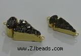 NGP3407 12*28mm - 16*32mm arrowhead plated druzy agate pendants