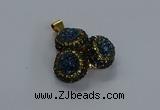 NGP3418 14mm - 16mm coin druzy agate gemstone pendants