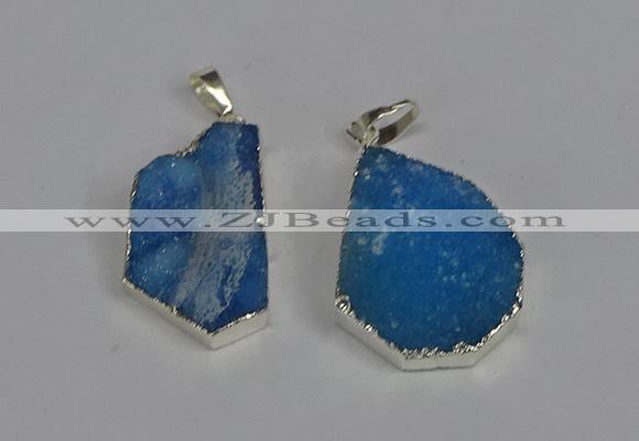 NGP3444 18*25mm - 20*30mm freeform druzy agate gemstone pendants