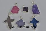 NGP3454 15*15mm - 22*30mm druzy agate gemstone pendants