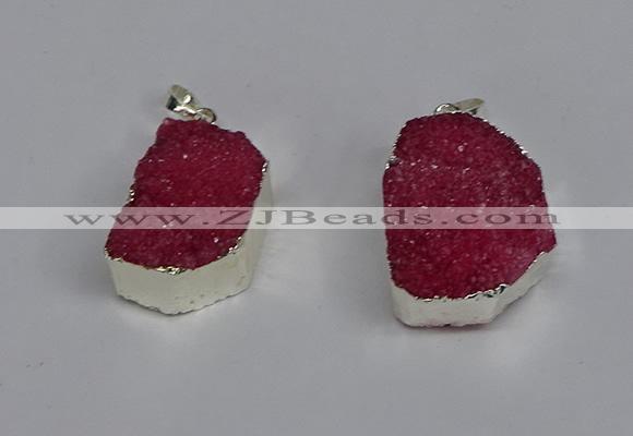 NGP3459 20*30mm - 25*35mm freeform druzy agate pendants wholesale