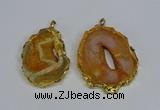 NGP3483 40*50mm - 50*65mm freeform druzy agate gemstone pendants