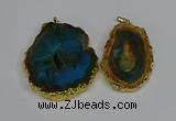 NGP3486 40*50mm - 50*65mm freeform druzy agate gemstone pendants